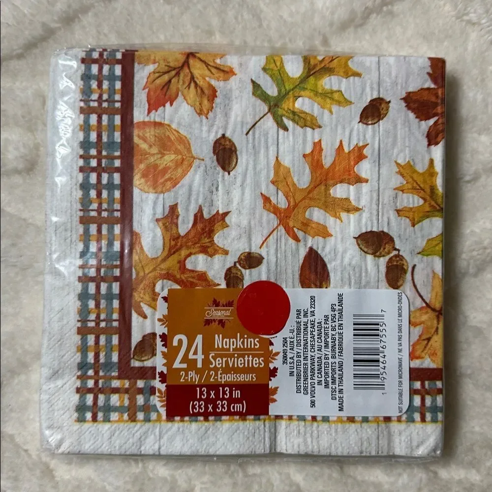 Greenbrier Gather Together Thanksgiving Square Shaped Napkins 24 x 4 packs